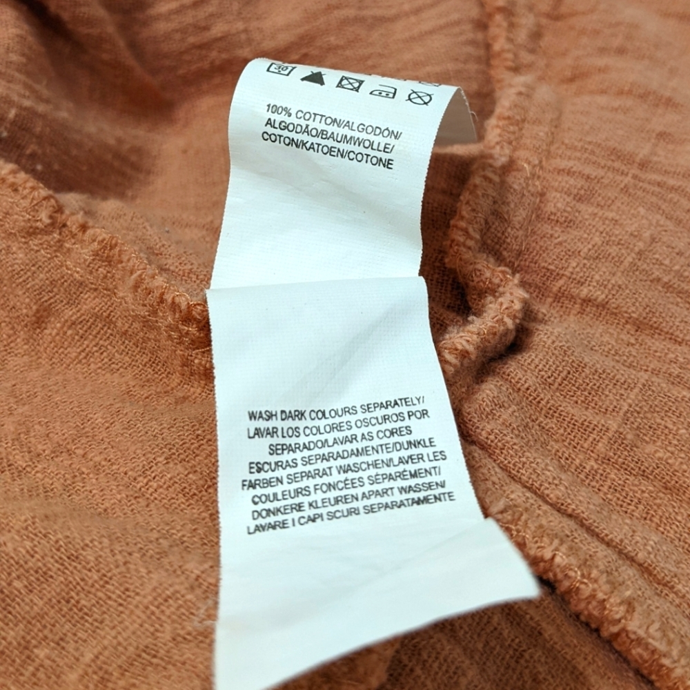 Primark Rust Coral Button-Front Ruffle Blouse - Picture 7 of 8